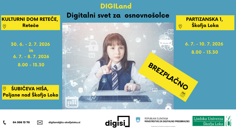 Brezplačne poletne DIGILand delavnice za osnovnošolce