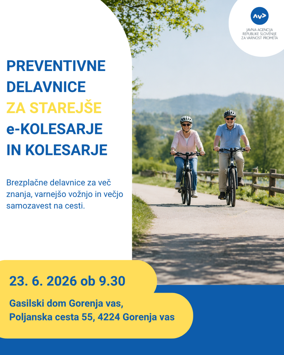 Preventivna delavnica za starejše e-kolesarje in kolesarje