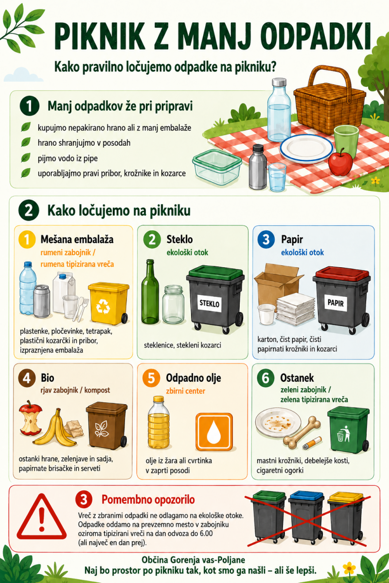 Piknik z manj odpadki: hitro, preprosto, učinkovito